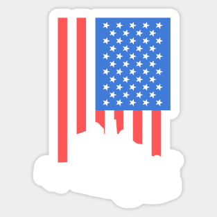 Truck Driver American Flag Shirt gift Sticker